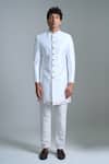 Arihant Rai Sinha_White Silk Embroidery Bundi And Kurta Set _Online_at_Aza_Fashions