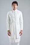 Arihant Rai Sinha_Cream Silk Embroidery Floral Sherwani Pant Set _Online_at_Aza_Fashions