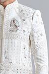 Arihant Rai Sinha_Cream Silk Embroidery Florette Sherwani Set _Online_at_Aza_Fashions