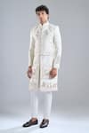 Buy_Arihant Rai Sinha_Cream Silk Embroidery Florette Sherwani Set _Online_at_Aza_Fashions