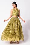 Buy_Jayati Goenka_Chanderi Silk Printed Wrap Top Skirt Set _at_Aza_Fashions