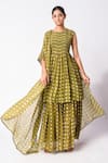 JAYATI GOENKA_Chanderi Silk Printed Kurta Skirt Set _Online_at_Aza_Fashions