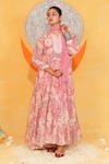 Jyoti Bansal_Floral Print Anarkali With Stole _Online_at_Aza_Fashions