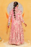 Shop_Jyoti Bansal_Floral Print Anarkali With Stole _at_Aza_Fashions