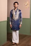 Buy_Kaaj Button_Bajirao Mirror Work Kurta Set _at_Aza_Fashions