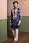 Kaaj Button_Bajirao Mirror Work Kurta Set _at_Aza_Fashions