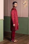 Kaaj Button_Mirror Frenzy Kurta Stole Set _Online_at_Aza_Fashions