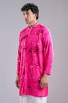 Arihant Rai Sinha_Pink Rayon, Silk Mirrors Work Kurta _Online_at_Aza_Fashions