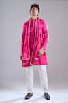 Shop_Arihant Rai Sinha_Pink Rayon, Silk Mirrors Work Kurta _Online_at_Aza_Fashions