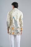 Shop_Arihant Rai Sinha_Cream Tissue Embroidery Peacock Kurta With Koti Jacket _at_Aza_Fashions
