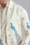 Buy_Arihant Rai Sinha_Cream Tissue Embroidery Peacock Kurta With Koti Jacket _Online_at_Aza_Fashions