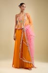 Buy Samyukta Singhania Orange Georgette Embroidery, Beads Sweetheart Neck Peplum Kurta Gharara Set Online at Aza Fashions Buy_Samyukta Singhania_Orange Georgette Embroidery, Beads Sweetheart Neck Peplum Kurta Gharara Set _Online_at_Aza_Fashions