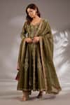 Buy_Studio A_Mul Chanderi Hand Embroidered Flared Anarkali Set _at_Aza_Fashions