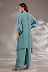 Shop_Studio A_Sequin Embroidered Asymmetric Kaftan & Pant Set _at_Aza_Fashions