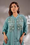 Shop_Studio A_Sequin Embroidered Asymmetric Kaftan & Pant Set _Online_at_Aza_Fashions