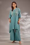 Buy_Studio A_Sequin Embroidered Asymmetric Kaftan & Pant Set _at_Aza_Fashions