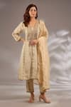 Buy_Studio A_Tissue Hand Embroidered Flared Kurta Set _at_Aza_Fashions