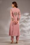 Shop_Studio A_Mul Chanderi Hand Embroidered Flared Kurta Set _at_Aza_Fashions