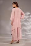 Shop_Studio A_Pink Crepe Mirror Embroidered Kaftan Set _at_Aza_Fashions