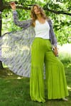 Buy_Style Junkiie_Purple Ruffled Lurex Duster Jacket _at_Aza_Fashions