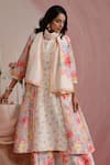 Buy_Moh India_Ivory Rose Mahal Stole _at_Aza_Fashions