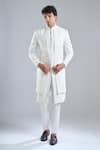 Buy_Arihant Rai Sinha_Cream Silk Embroidery Floral Sherwani Pant Set _at_Aza_Fashions
