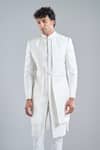 Arihant Rai Sinha_Cream Silk Embroidery Floral Sherwani Pant Set _at_Aza_Fashions