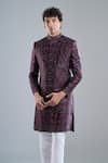Arihant Rai Sinha_White Silk, Brocade Beads, Embroidery Cutdana Sherwani Set _at_Aza_Fashions
