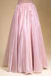 Amit Aggarwal_Pink Asymmetric Rose Draped Gown _Online_at_Aza_Fashions