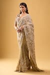Shop_Azeera_Gold Silk Embroidery, Tassels Sweetheart Neck Saree With Blouse _Online_at_Aza_Fashions