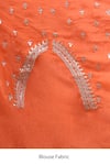 Buy_Azeera_Orange Embroidery, Zari Saree With Unstitched Blouse Piece _Online_at_Aza_Fashions
