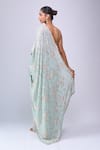 Shop_Azeera_Blue Embroidery, Sequins, Zari Saree With Unstitched Blouse Piece _at_Aza_Fashions