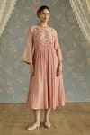 Buy_Kritika Dawar_Sairah Thread Work A-Line Kurta With Pant _at_Aza_Fashions