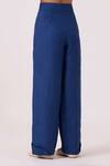 Shop_The Summer House_Blue Linen Aldous Ink High Waist Pant _Online_at_Aza_Fashions
