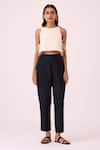 The Summer House_Andrei Black Linen Trouser _Online_at_Aza_Fashions