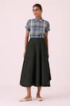 The Summer House_Boga Green Needlecord Flared Skirt _Online_at_Aza_Fashions