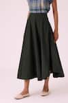 Buy_The Summer House_Boga Green Needlecord Flared Skirt _Online_at_Aza_Fashions