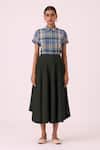Shop_The Summer House_Boga Green Needlecord Flared Skirt _Online_at_Aza_Fashions
