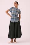 Buy_The Summer House_Boga Green Needlecord Flared Skirt _at_Aza_Fashions