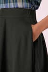 The Summer House_Boga Green Needlecord Flared Skirt _at_Aza_Fashions