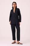 Buy_The Summer House_Darcy Black Linen Cotton Jacket _at_Aza_Fashions