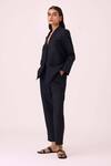The Summer House_Darcy Black Linen Cotton Jacket _Online_at_Aza_Fashions