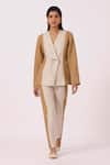 The Summer House_Dimtri Linen Panelled Jacket & Pant Set _Online_at_Aza_Fashions
