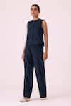 The Summer House_Hatchi Blue Needlecord Wide Legged Pant _Online_at_Aza_Fashions