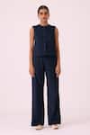 Shop_The Summer House_Hatchi Blue Needlecord Wide Legged Pant _at_Aza_Fashions