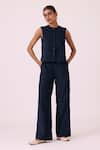 Buy_The Summer House_Hatchi Blue Needlecord Wide Legged Pant _Online_at_Aza_Fashions