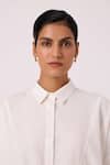 The Summer House_Sibyl Handwoven Embroidered Off White Shirt _at_Aza_Fashions
