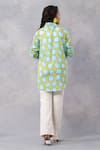 Shop_Thee Modern Roots_Yellow Cotton Collared Mango Polka Print Mul Shirt _at_Aza_Fashions