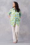 Buy_Thee Modern Roots_Yellow Cotton Collared Mango Polka Print Mul Shirt _Online_at_Aza_Fashions
