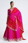 Buy_Naina Jain_Red Rani Bandhani Silk Lehenga Set _at_Aza_Fashions